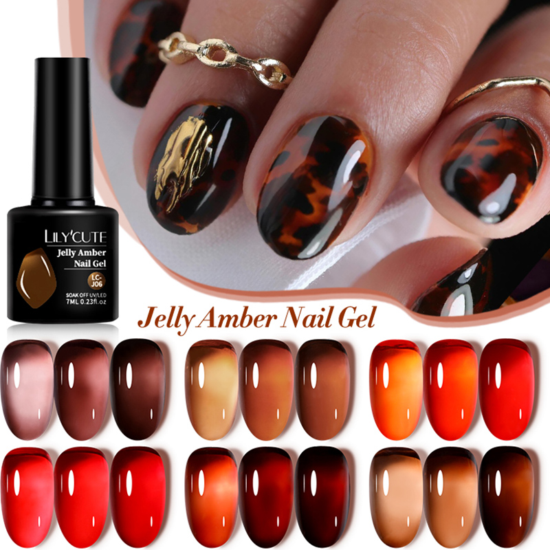 Nail Art Leopard - LILYCUTE 7ML Jelly Amber Gel Nagellack