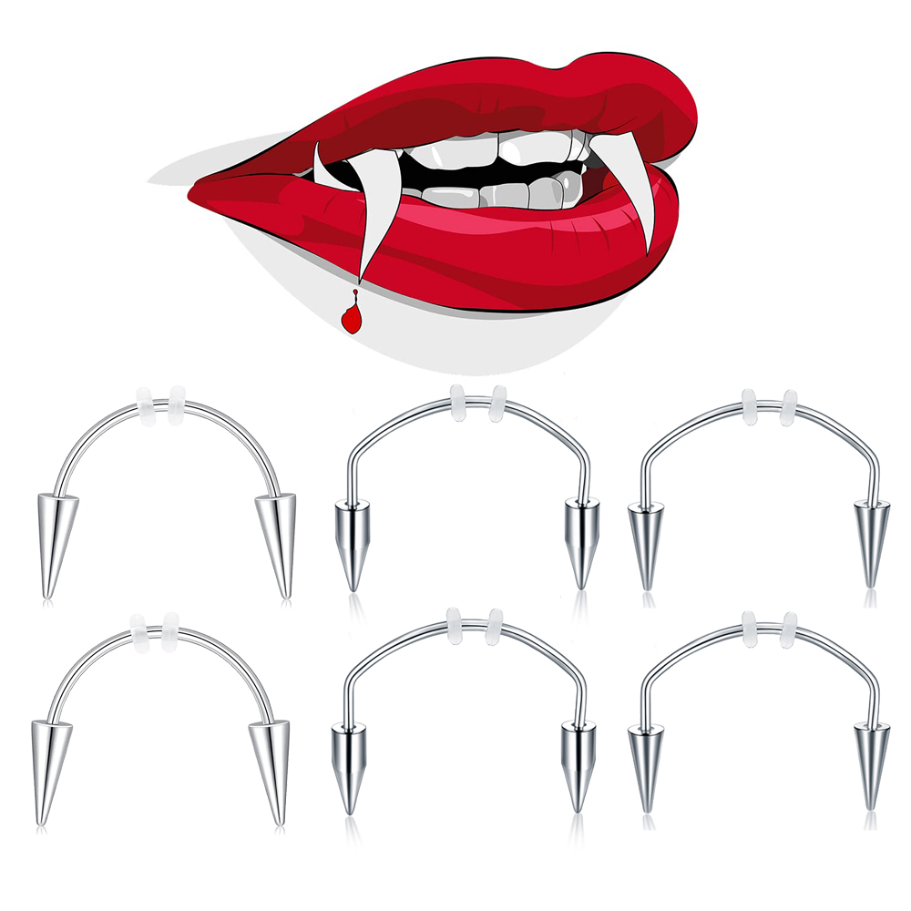 Nail Art Vampire - Wkoud 2 pcs Piercing Tiger Zähne