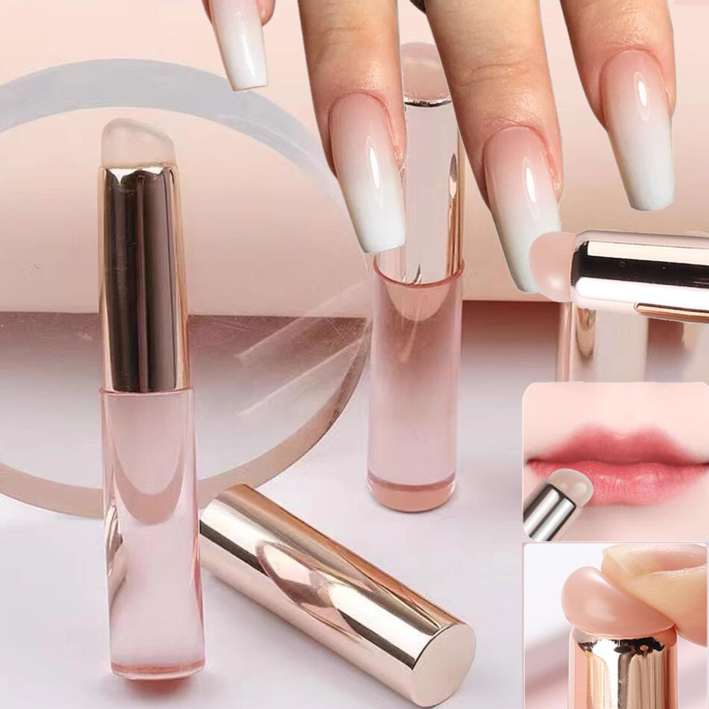 Nail Art Ombre Pink - 1pc Rosa Silikon Nagel Pinsel Wiederverwendbare