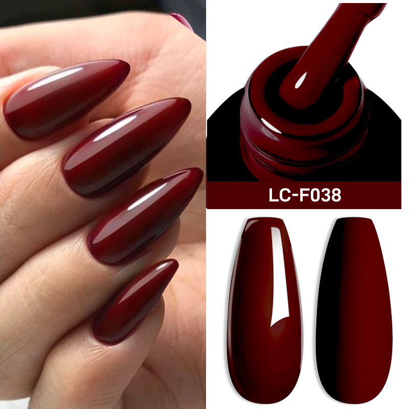 Nail Art Red Wine - LILYCUTE 7ML Weinroter Gel-Nagellack Glänzendes Rot