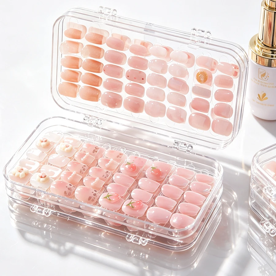 Nail Art Vector - Transparente Faltbare Aufbewahrungsbox für Aufklebenägel, Staubdichte