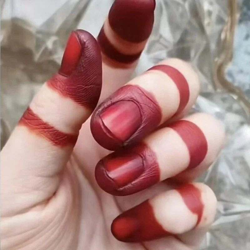 Nail Art Red Wine - Natürliches Pflanzen-Henna-Nagelfärbepulver, Weinrot, Schwarz, langlebige Nagelkunst,