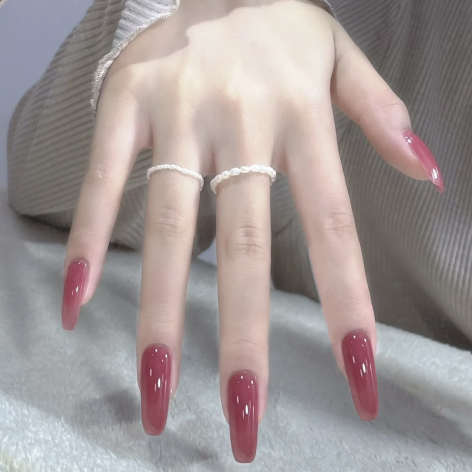 24-teiliges französisches kurz – Nail Art Red Wine Bewertung und Preis