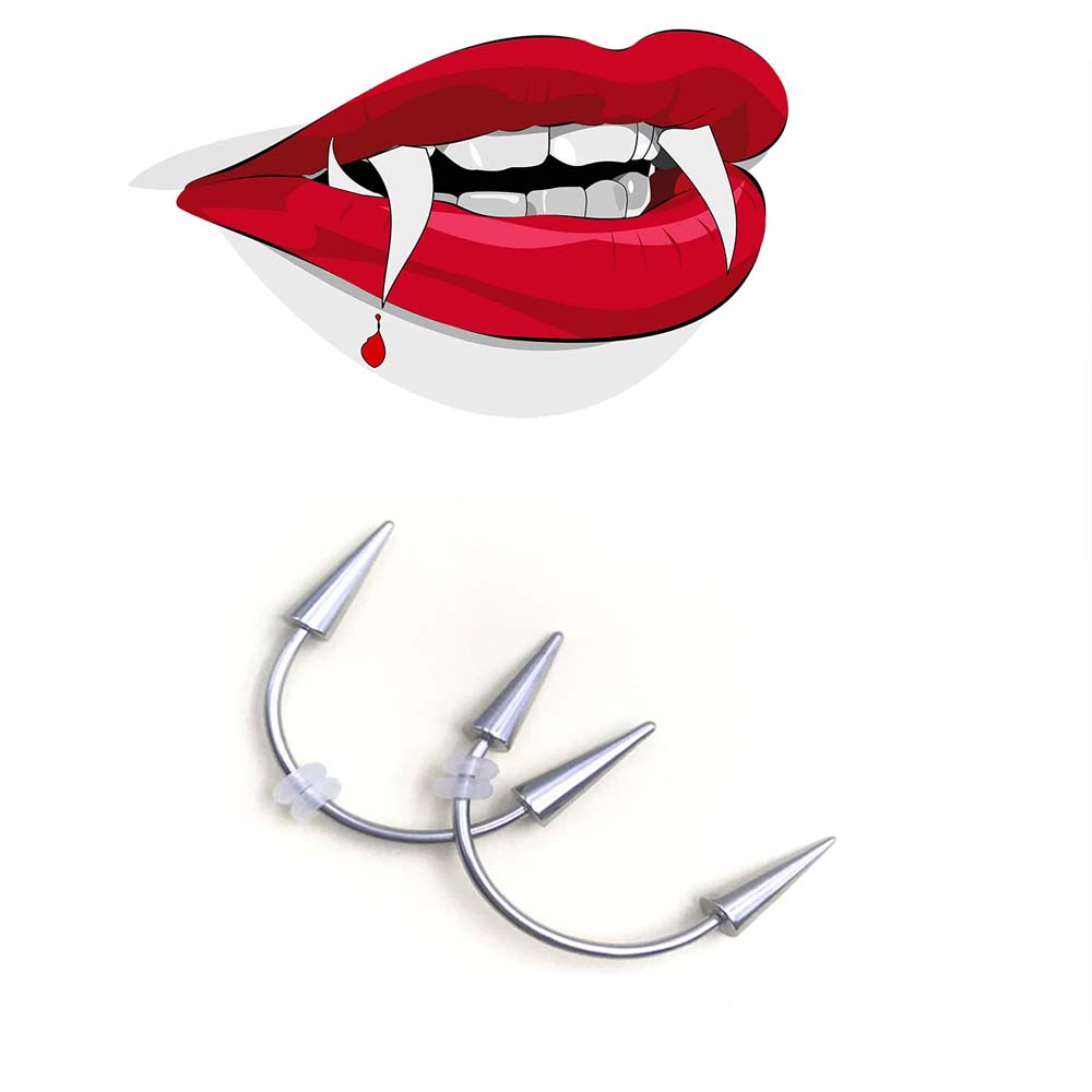 Wkoud 2 pcs Piercing Tiger Zäh – Nail Art Vampire Bewertung und Preis