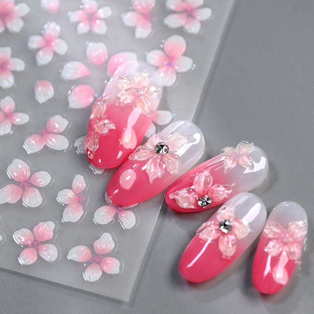 1 Stück Geprägter Farbverlauf  – Nail Art Ombre Pink Bewertung und Preis