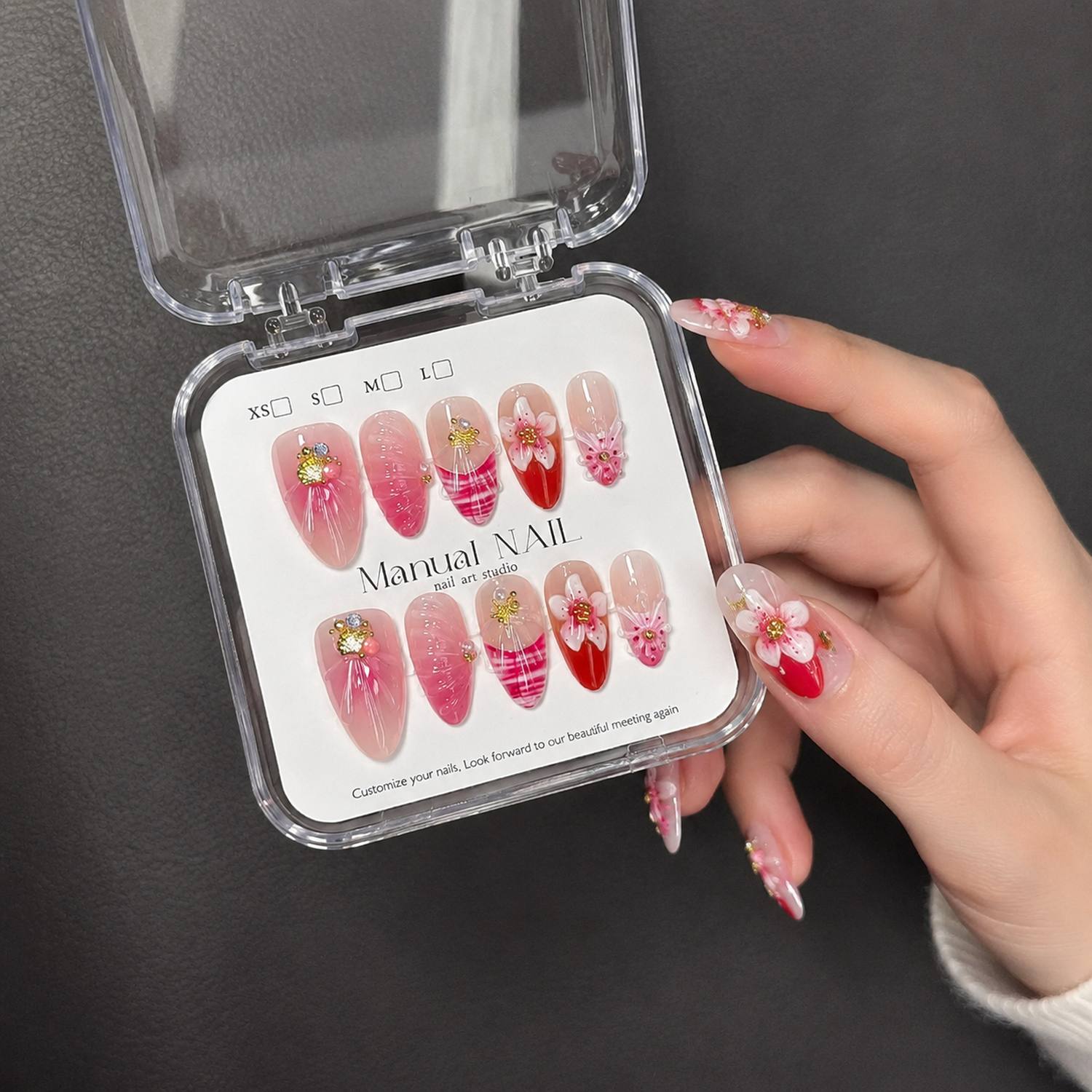 1 Box 3D Blumen Pink Ombre Acr – Nail Art Ombre Pink Bewertung und Preis