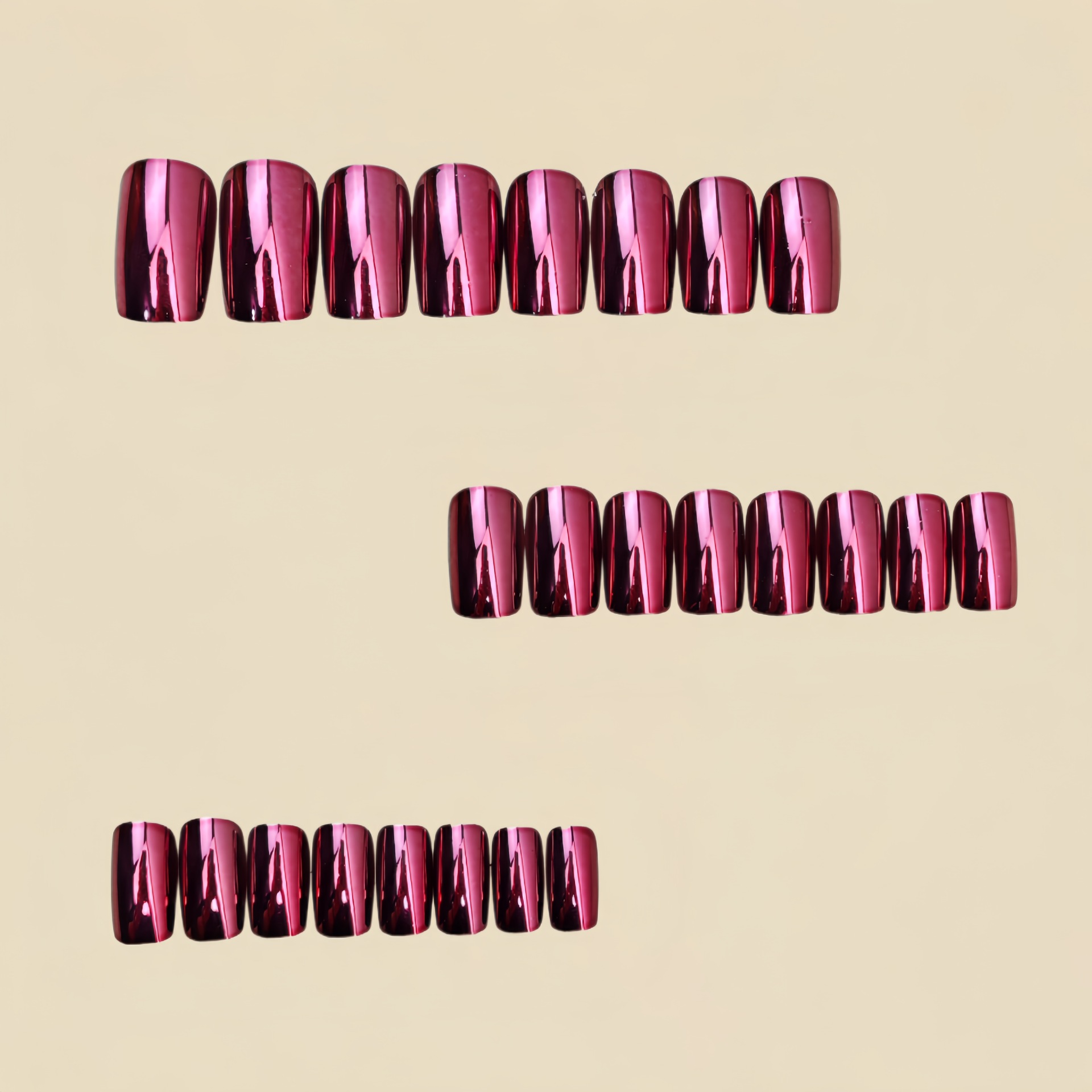 Mittellange quadratische künst – Nail Art Red Wine Bewertung und Preis