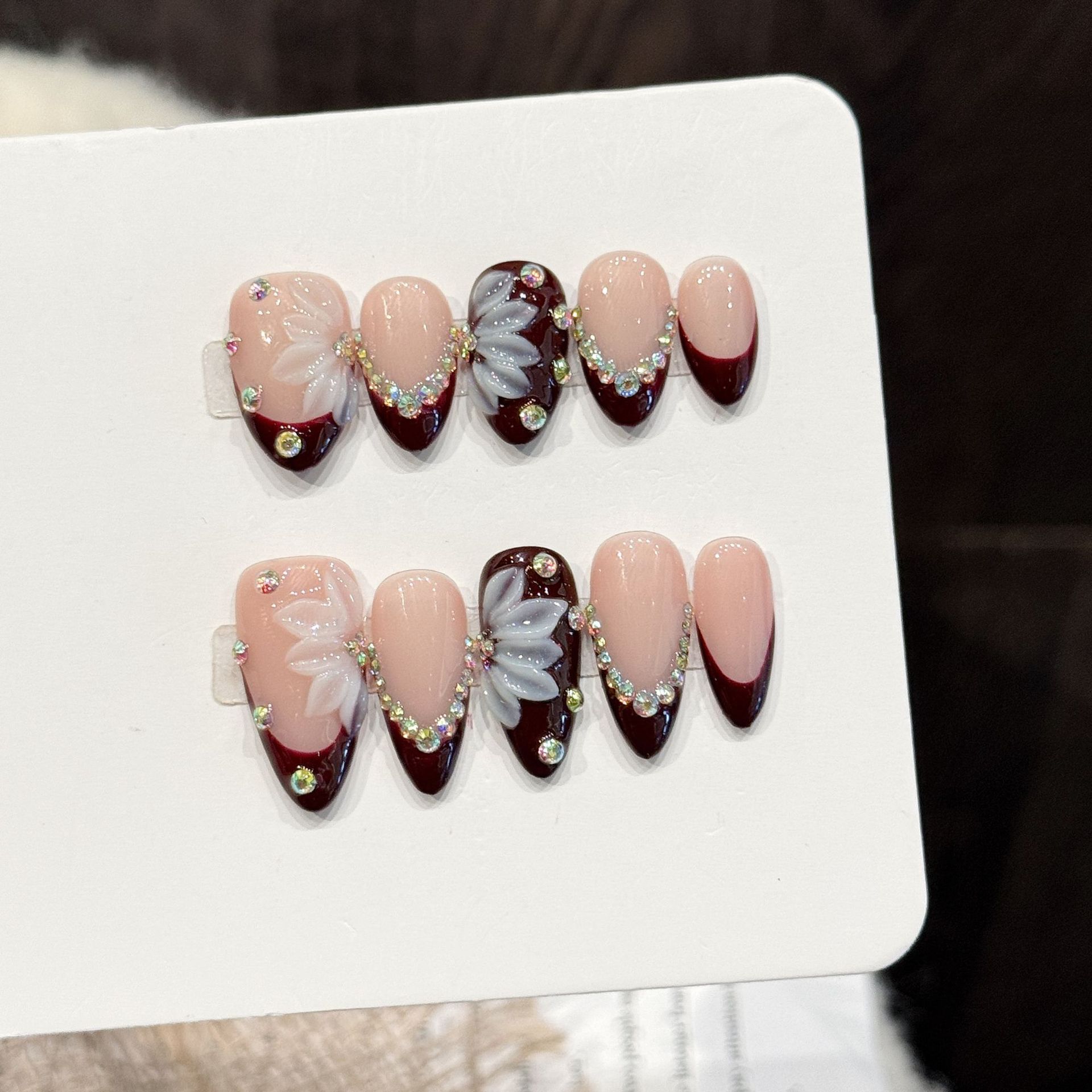 10 Stück hochwertige handgefer – Nail Art Red Wine Bewertung und Preis