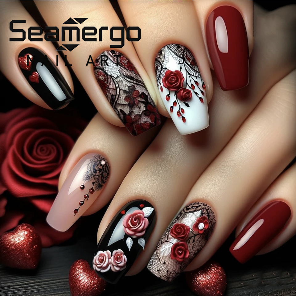 24 Stück Weinrote Aufklebenäge – Nail Art Red Wine Bewertung und Preis