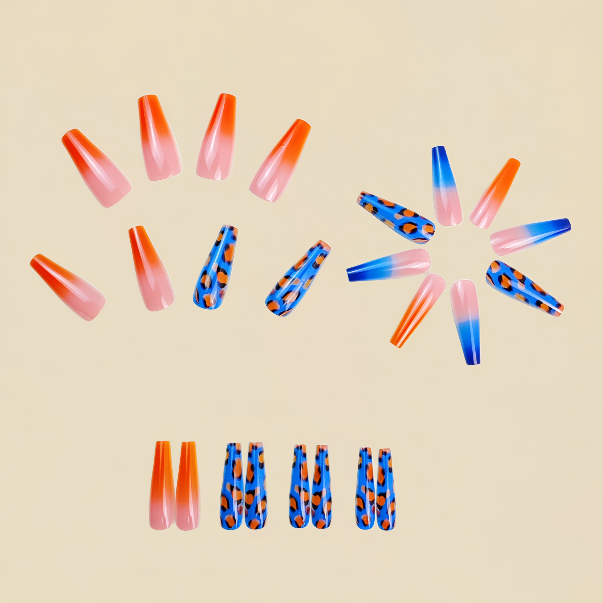 Farbverlauf Orange-Blau Künstl – Nail Art Leopard Bewertung und Preis