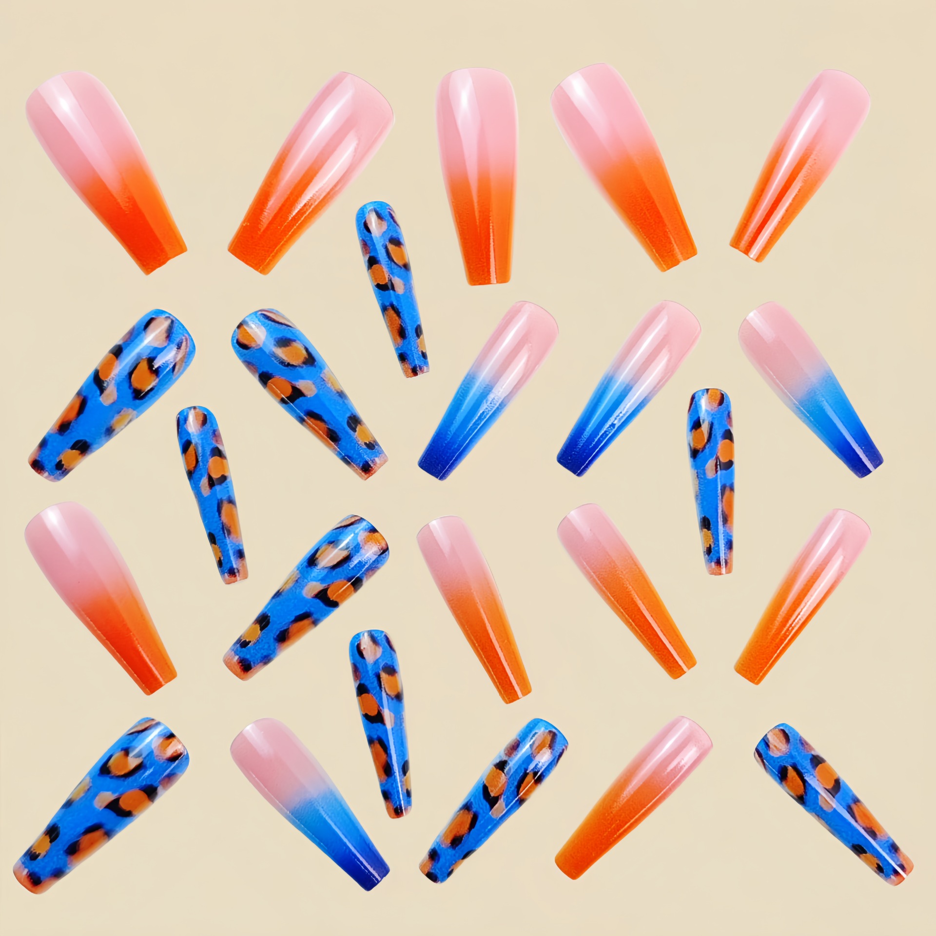 Farbverlauf Orange-Blau Künstl – Nail Art Leopard Bewertung und Preis