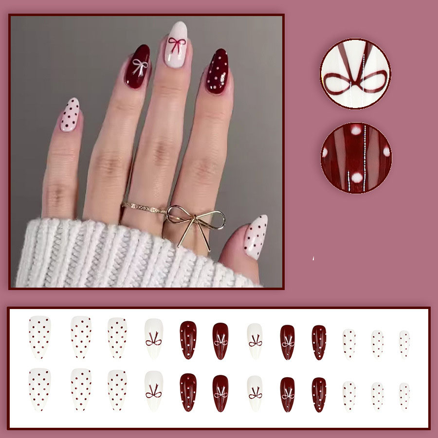 Mittellange künstliche Nägel f – Nail Art Red Wine Bewertung und Preis