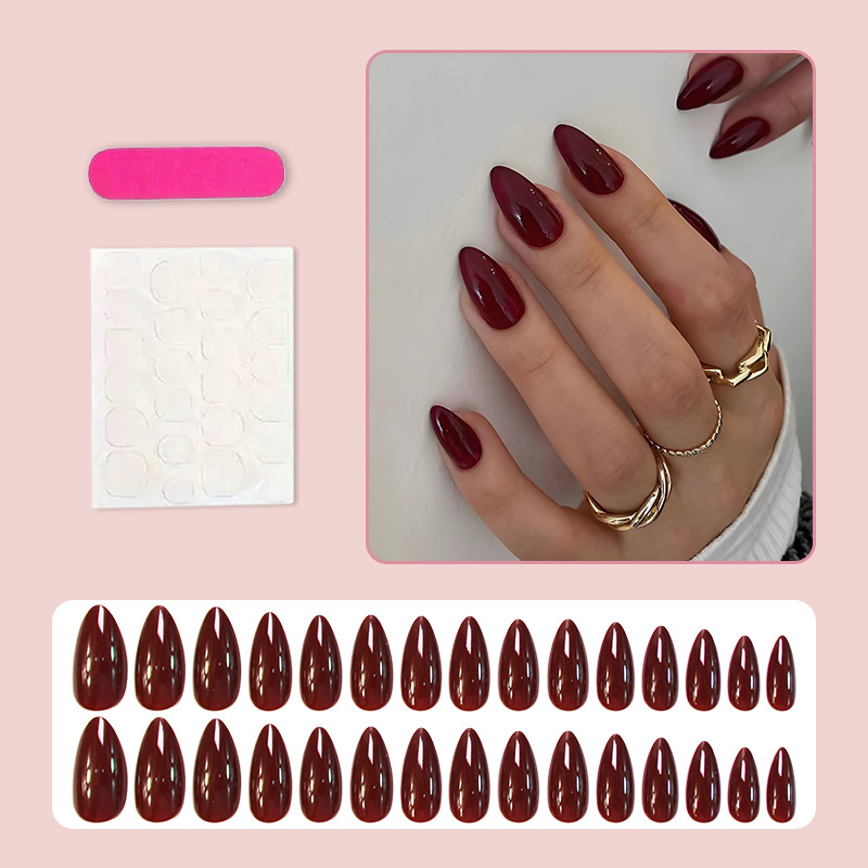Weinrote künstliche Nägel, mit – Nail Art Red Wine Bewertung und Preis