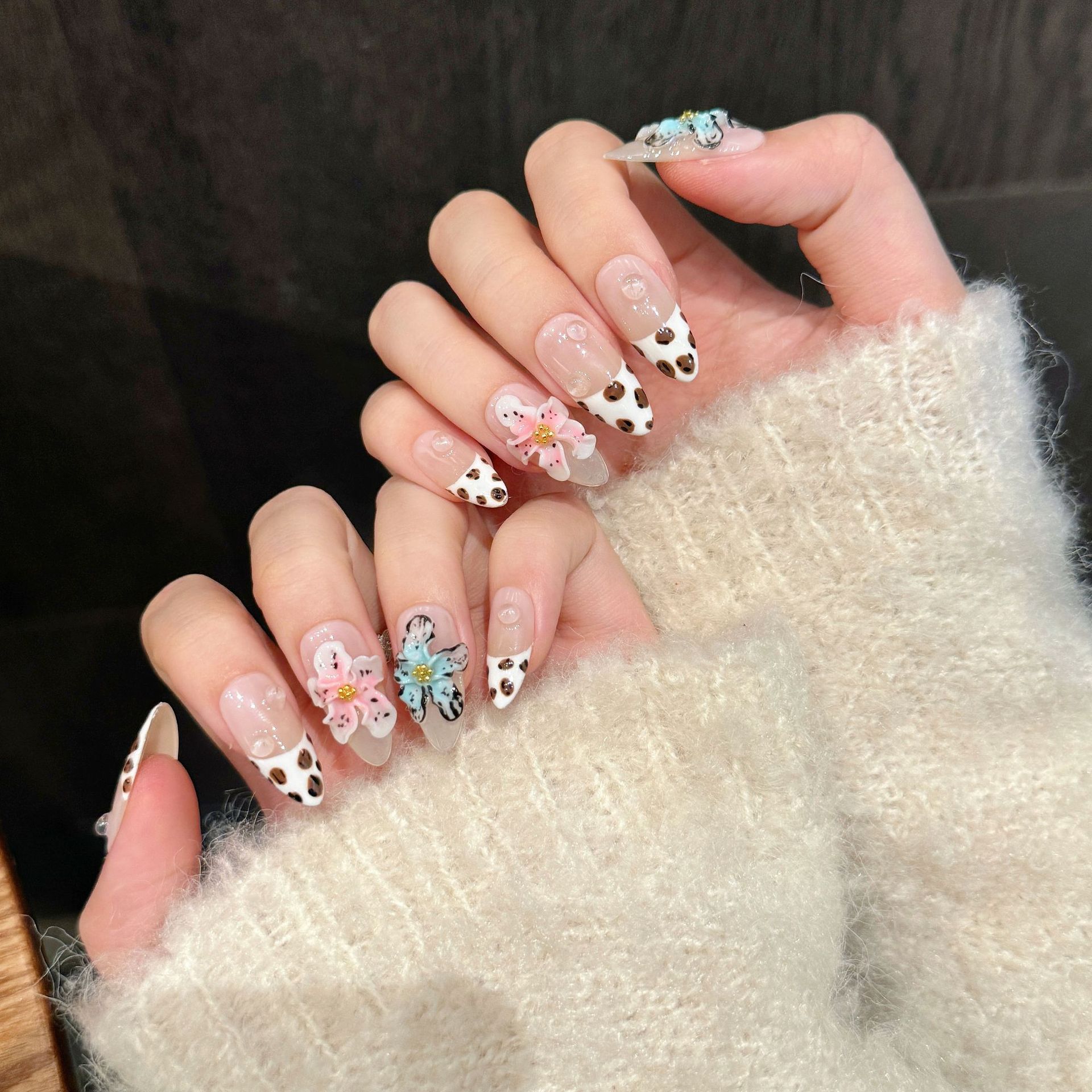 10 Stück glänzende Mandel hand – Nail Art Leopard Bewertung und Preis