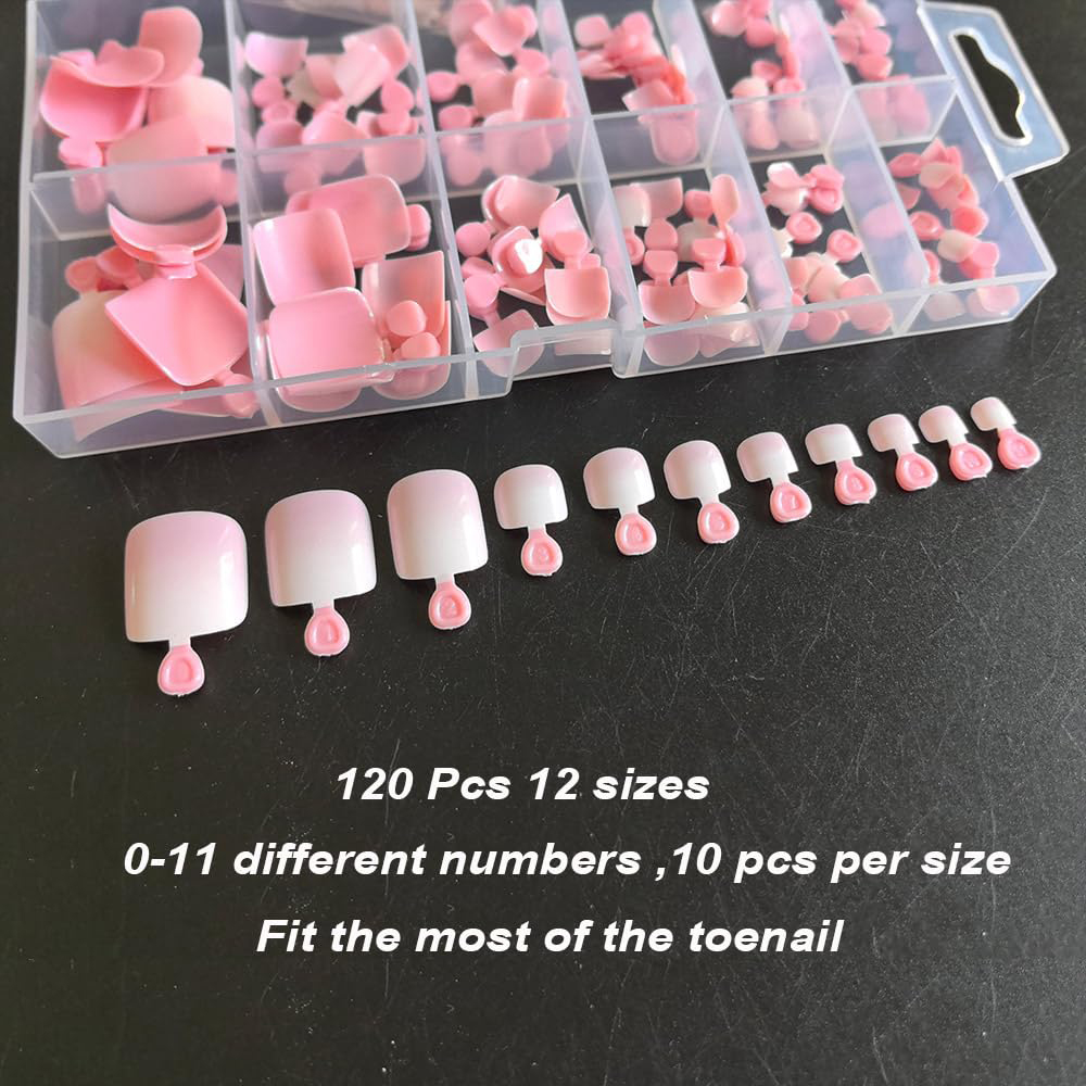 120 Stück Ombre Rosa-Weiße Zeh – Nail Art Ombre Pink Bewertung und Preis